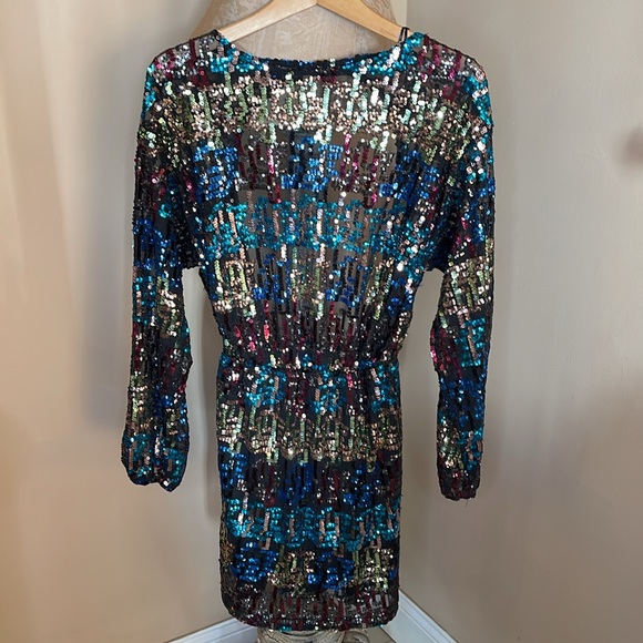 Zara Multicolor Sequence Dress Size Small - Picture 7 of 17